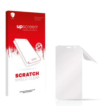 Front side of a product packaging with the brand logo upscreen. Next to it is the corresponding screen protector.