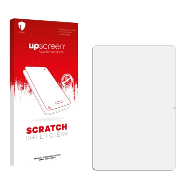 Front side of a product packaging with the brand logo upscreen. Next to it is the corresponding screen protector.
