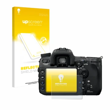 Front side of a product packaging with the brand logo upscreen. Next to it is the device Sony Alpha 700 (DSLR-A700) shown with