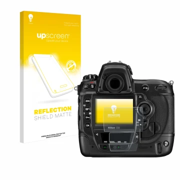 Front side of a product packaging with the brand logo upscreen. Next to it is the device Nikon D3 shown with the corresponding
