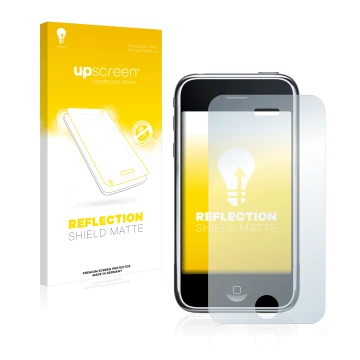 Front side of a product packaging with the brand logo upscreen. Next to it is the device Apple iPhone 3G shown with the corres