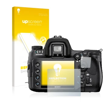 Front side of a product packaging with the brand logo upscreen. Next to it is the device Sony Alpha 850 (DSLR-A850) shown with