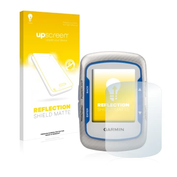 Front side of a product packaging with the brand logo upscreen. Next to it is the device Garmin Edge 500 shown with the corres