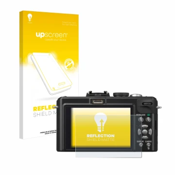 Front side of a product packaging with the brand logo upscreen. Next to it is the device Panasonic Lumix DMC-LX5 shown with th