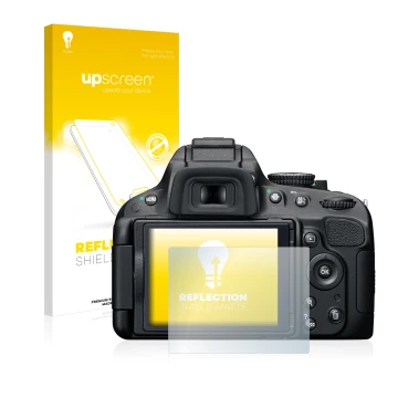Front side of a product packaging with the brand logo upscreen. Next to it is the device Nikon D5100 shown with the correspond