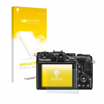 Front side of a product packaging with the brand logo upscreen. Next to it is the device Nikon Coolpix P7100 shown with the co