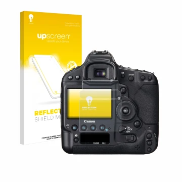 Front side of a product packaging with the brand logo upscreen. Next to it is the device Canon EOS 1D X shown with the corresp