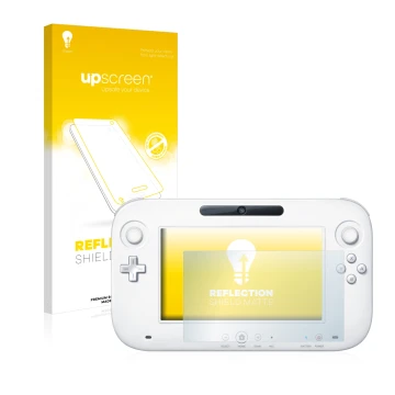 Front side of a product packaging with the brand logo upscreen. Next to it is the device Nintendo Wii U GamePad (Controller) s