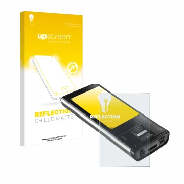 Front side of a product packaging with the brand logo upscreen. Next to it is the device Intenso Video Shooter 2,4