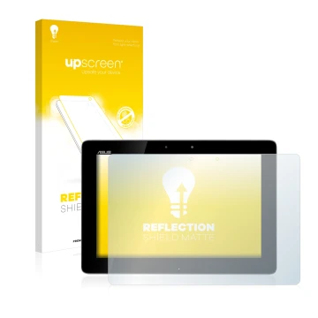 Front side of a product packaging with the brand logo upscreen. Next to it is the device ASUS Transformer Pad TF300T shown wit