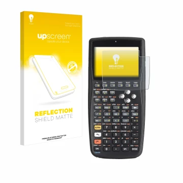 Front side of a product packaging with the brand logo upscreen. Next to it is the device HP 50g F2229AA#UUZ shown with the cor