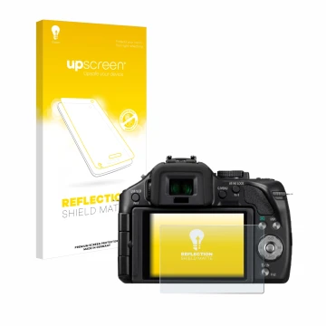 Front side of a product packaging with the brand logo upscreen. Next to it is the device Panasonic Lumix DMC-G5 shown with the