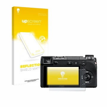 Front side of a product packaging with the brand logo upscreen. Next to it is the device Sony Alpha NEX-6 shown with the corre