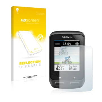 Front side of a product packaging with the brand logo upscreen. Next to it is the device Garmin Edge 510 shown with the corres