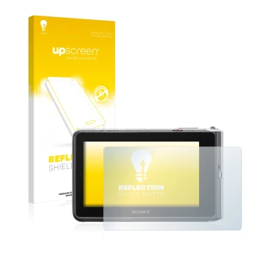 Front side of a product packaging with the brand logo upscreen. Next to it is the device Sony Cyber-Shot DSC-TX30 shown with t