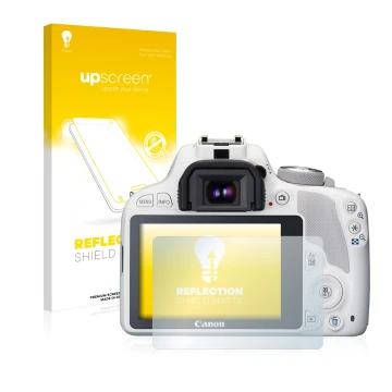 Front side of a product packaging with the brand logo upscreen. Next to it is the device Canon EOS 100D shown with the corresp