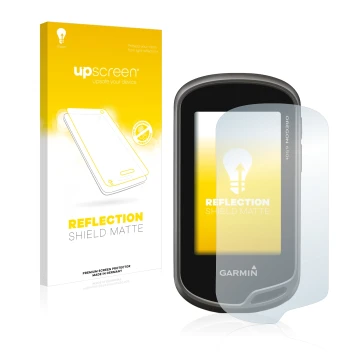 Front side of a product packaging with the brand logo upscreen. Next to it is the device Garmin Oregon 650t shown with the cor