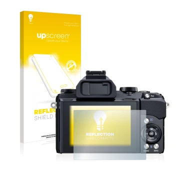 Front side of a product packaging with the brand logo upscreen. Next to it is the device Olympus Stylus 1 shown with the corre