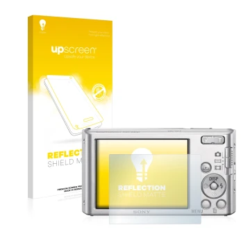 Front side of a product packaging with the brand logo upscreen. Next to it is the device Sony Cyber-Shot DSC-W830 shown with t