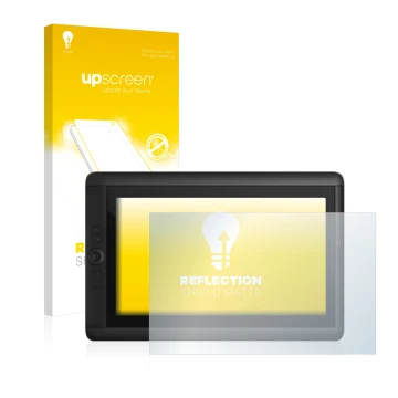 Front side of a product packaging with the brand logo upscreen. Next to it is the device Wacom Cintiq 13 HD shown with the cor