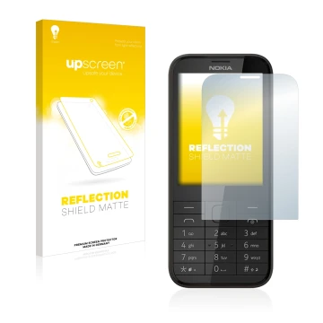 Front side of a product packaging with the brand logo upscreen. Next to it is the device Nokia 225 shown with the correspondin