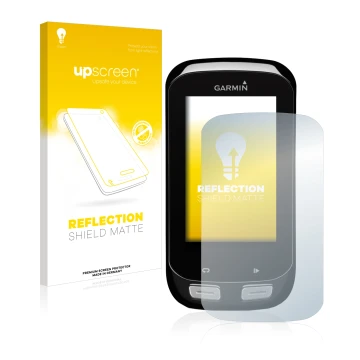 Front side of a product packaging with the brand logo upscreen. Next to it is the device Garmin Edge 1000 shown with the corre