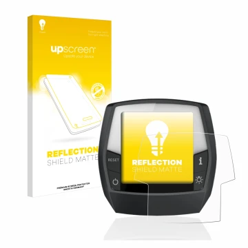 Front side of a product packaging with the brand logo upscreen. Next to it is the device Bosch Intuvia Performance Line shown 