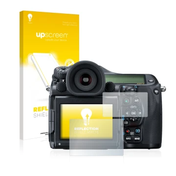 Front side of a product packaging with the brand logo upscreen. Next to it is the device Pentax 645Z shown with the correspond