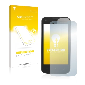 Front side of a product packaging with the brand logo upscreen. Next to it is the device Prestigio MultiPhone 8400 DUO PSP8400