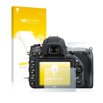 Front side of a product packaging with the brand logo upscreen. Next to it is the device Nikon D750 shown with the correspondi