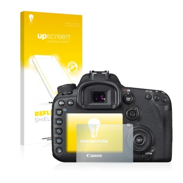 Front side of a product packaging with the brand logo upscreen. Next to it is the device Canon EOS 7D Mark II shown with the c