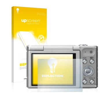 Front side of a product packaging with the brand logo upscreen. Next to it is the device Panasonic Lumix DMC-SZ10 shown with t