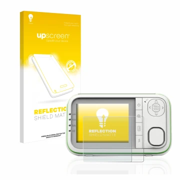 Front side of a product packaging with the brand logo upscreen. Next to it is the device Belkin Baby 1000 Babyphone shown with