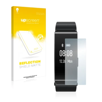 Front side of a product packaging with the brand logo upscreen. Next to it is the device Huawei TalkBand B2 shown with the cor