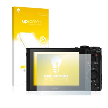 Front side of a product packaging with the brand logo upscreen. Next to it is the device Sony Cyber-Shot DSC-HX90V shown with 
