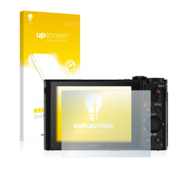Front side of a product packaging with the brand logo upscreen. Next to it is the device Sony Cyber-Shot DSC-WX500 shown with 
