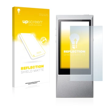 Front side of a product packaging with the brand logo upscreen. Next to it is the device Astell&Kern AK Jr shown with the corr