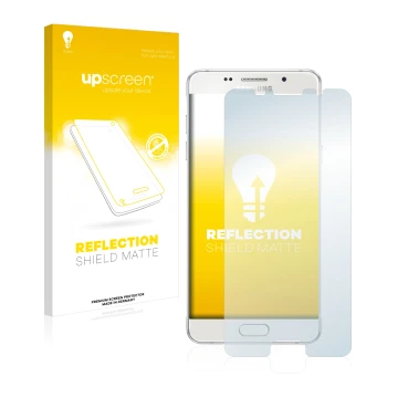 Front side of a product packaging with the brand logo upscreen. Next to it is the device Samsung Galaxy A5 2016 shown with the