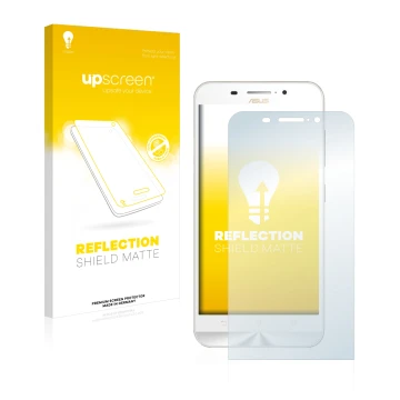 Front side of a product packaging with the brand logo upscreen. Next to it is the device ASUS ZenFone Max ZC550KL shown with t