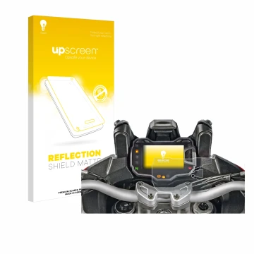 Front side of a product packaging with the brand logo upscreen. Next to it is the device Ducati Multistrada 1200 2015+ Speedom