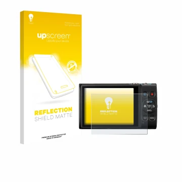 Front side of a product packaging with the brand logo upscreen. Next to it is the device Canon Digital Ixus 285 hs shown with 