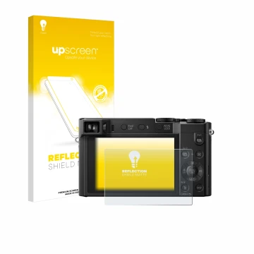 Front side of a product packaging with the brand logo upscreen. Next to it is the device Panasonic Lumix DMC-TZ101 shown with 