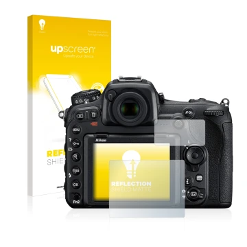 Front side of a product packaging with the brand logo upscreen. Next to it is the device Nikon D500 shown with the correspondi