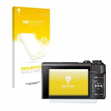 Front side of a product packaging with the brand logo upscreen. Next to it is the device Canon PowerShot G7 X Mark II shown wi