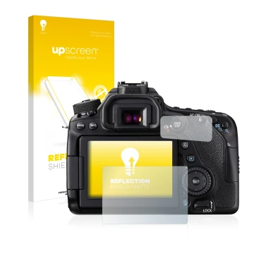 Front side of a product packaging with the brand logo upscreen. Next to it is the device Canon EOS 80D shown with the correspo