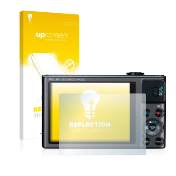 Front side of a product packaging with the brand logo upscreen. Next to it is the device Canon PowerShot SX620 HS shown with t