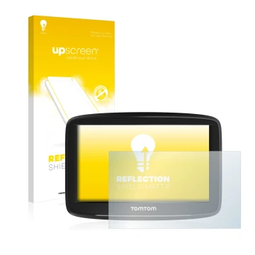 Front side of a product packaging with the brand logo upscreen. Next to it is the device TomTom Start 52 shown with the corres