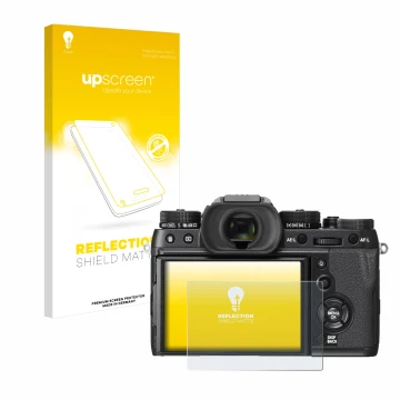 Front side of a product packaging with the brand logo upscreen. Next to it is the device Fujifilm X-T2 shown with the correspo