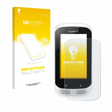 Front side of a product packaging with the brand logo upscreen. Next to it is the device Garmin Edge Explore 1000 shown with t