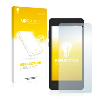 Front side of a product packaging with the brand logo upscreen. Next to it is the device Archos 45d Platinum shown with the co